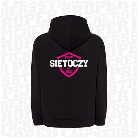 SieToczy bluza z kapturem, nadruk biało różowy